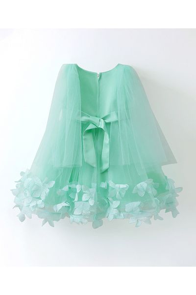 Kookie Kids Flower Applique Party Dress - Teal
