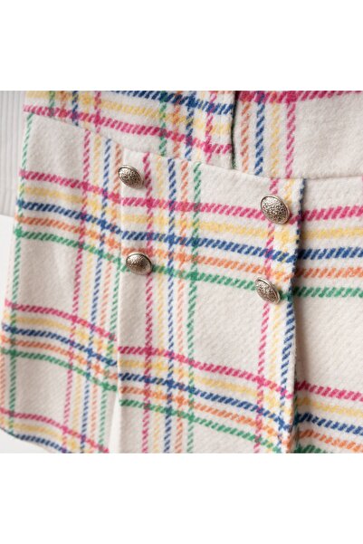 warba Şapkalı Iç Badili Ekose Desen Jile 3'lü Kız Çocuk Takım