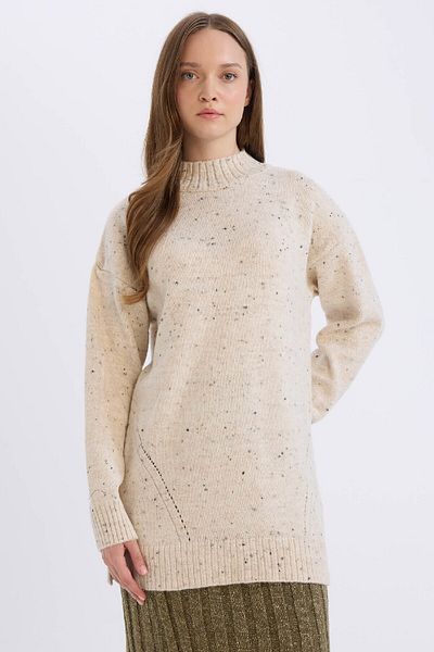 DeFacto Poloviční rolák - Relax Fit Knitwear Tunika Svetr D7487Ax24Wn