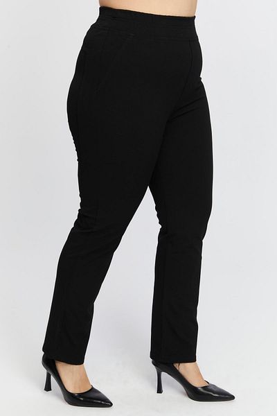 RMG Large Size Winter Cotton Trousers with Elastic Waist Black