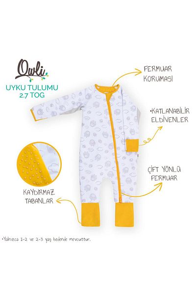 Owli Unisex White Sleeping Bag 2.7 Tog