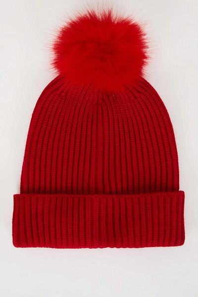 DeFacto Girl's Pompom Patterned Beret - C7643A824Wn