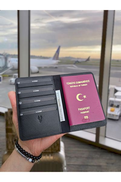 VİSSO 911 Genuine Leather Passport Holder Real Leather Passport Case