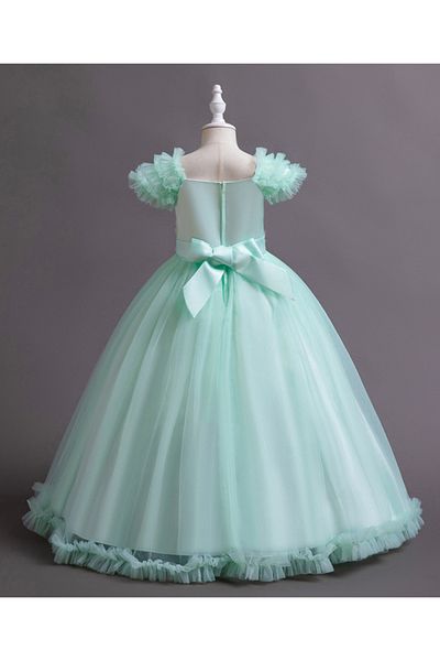Kookie Kids Bow Front Party Gown - Mint Green