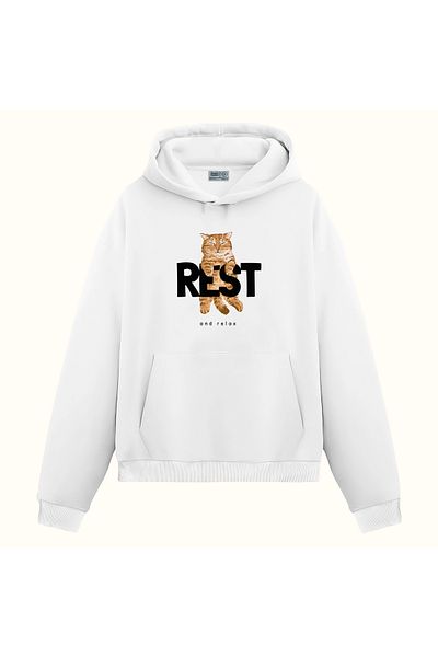 BLACKMAYS Rast Cat Pattern Sweatshirt Made of 3 Thread