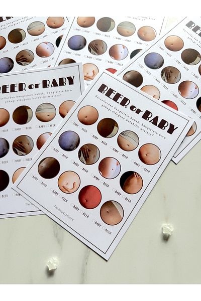 The Istanbul Event Set of 5 Baby Shower Play and Entertainment Question Cards - Beer or Baby?