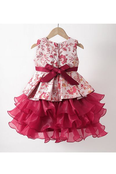 Kookie Kids Multi Flare Party Dress - Red