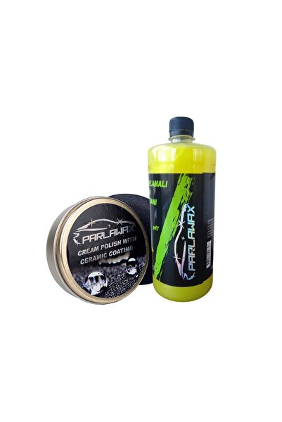 parlawax 2'li Set Ph Nötr Oto Şam.1lt-Seramik Katkılı Krem Cila 100 gr ve Uyg...