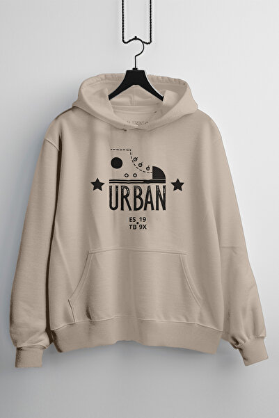 Zestia Hanorac unisex, cu imprimeu design urban, croială normală, 100% bumbac...
