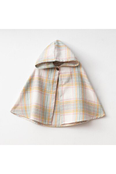 warba Plaid Pattern Hooded Poncho