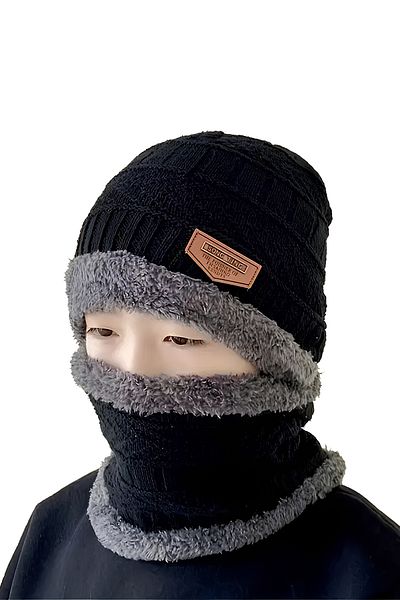 Ticen Warm Plush Covered Knitted Beanie