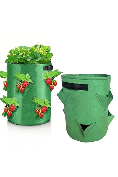 Generic Planting potatoes fabric pot 30x35cm with 6 holes green