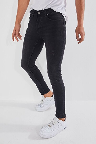 Dr Dnm Remix Ανδρικό τζιν εφαρμοστό ελαστικό ύφασμα Μαύρο με καρφίτσες στην πλάτη