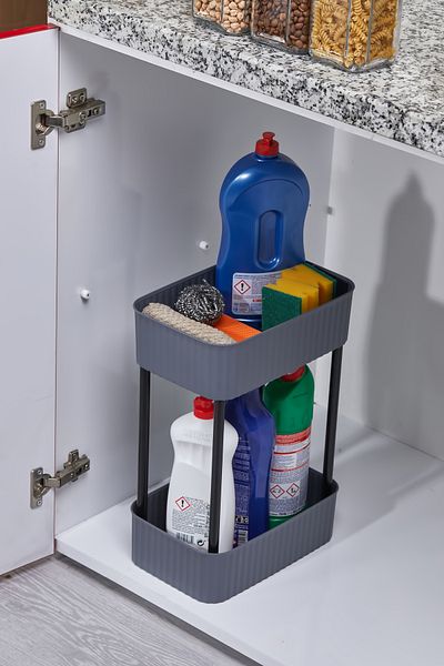 HopeWay Home Hwh-Easy 2-Tier Multi-Purpose Shelf Kitchen and Bathroom Organizer Organizer (Without Wheels)