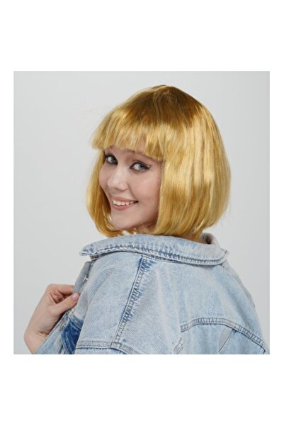 coco shopier Straight Cut Blunt Party Wig Gold Color