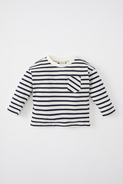 DeFacto Baby Boy Striped Crew Neck Long Sleeve T-Shirt - C2491a524sp