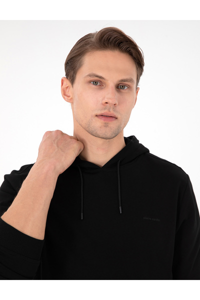 Pierre Cardin Siyah Regular Fit Kapüşonlu İçi Polarlı Sweatshirt 50298987-VR046