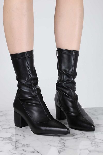 Sibel Durmaz Wall Black Stretch Leather Boots