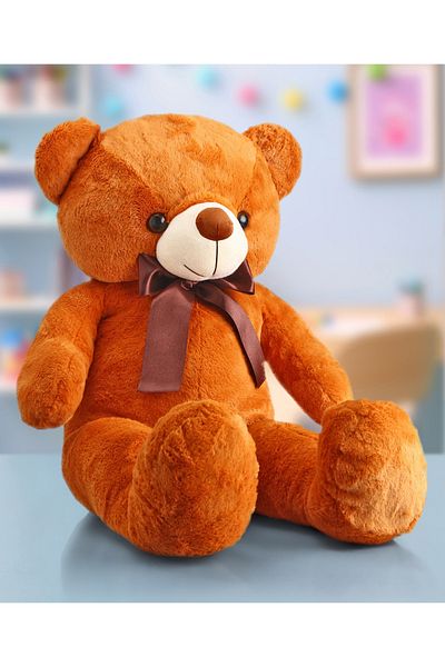 Babyhug لعبة دب تيدي من القطيفة الناعمة من Babyhug بطول 90 سم باللون البني، مصنوعة من مادة لطيفة وغير سامة، مثالية للأطفال