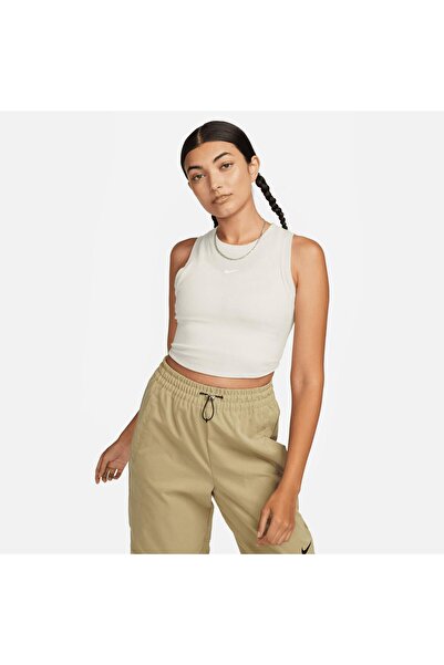 Nike Sportswear Essentials Sportswear Kadın Crop Bej Atlet