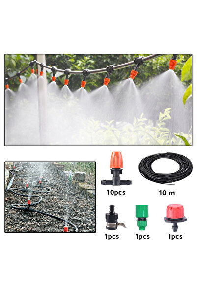 Generic مجموعة رش للزراعة 10م مع 10 رشاشات مع الملحقات