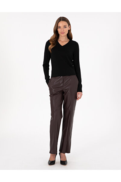 Pierre Cardin Black Slim Fit V-Neck Basic Sweater 50300803-Vr046