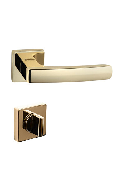 System Kale Rozetli Kapı Kolu Gold Rengi Wc Mandallı Rozet