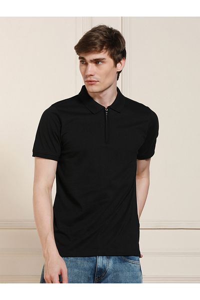 Dennis Lingo By Styli Single Jersey Regular Fit Polo with Half Zip Placket