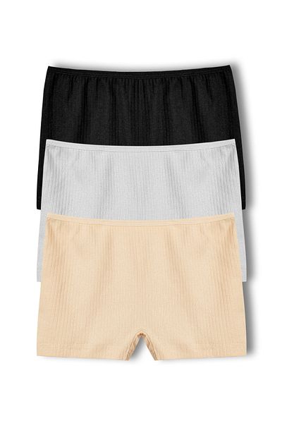 HNX Γυναικεία εσώρουχα Boxer με βαμβακερά κορδόνια 3 συσκευασιών