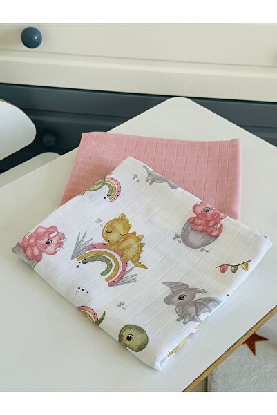 Fulya Tuhafiye طقم بطانية أطفال من الموسلين مكون من قطعتين من القطن 100%، بطا...