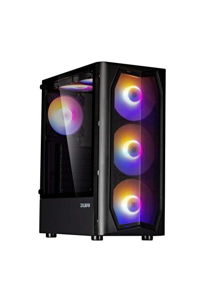 Zalman N4 REV. 1 MEGAMAX 600W 80+ Mesh Panel Siyah 3x 12cm RGB Fan Mid Tower ...