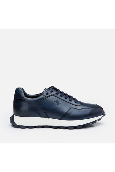 Hotiç Genuine Leather Navy Blue Men's Sports Shoes