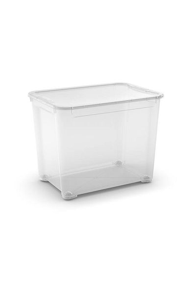 Keter T-Box XL Transparent Storage Container with Wheels - Extra-Large and Durable