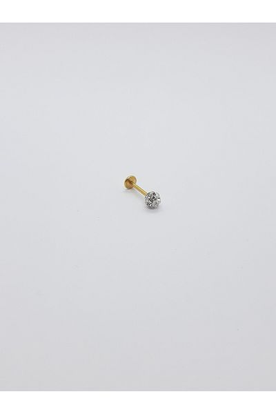 Set Stainless Steel Shiny Zircon Cubic Zirconia''Top'' Tragus Earring (Diameter: 5 mm)