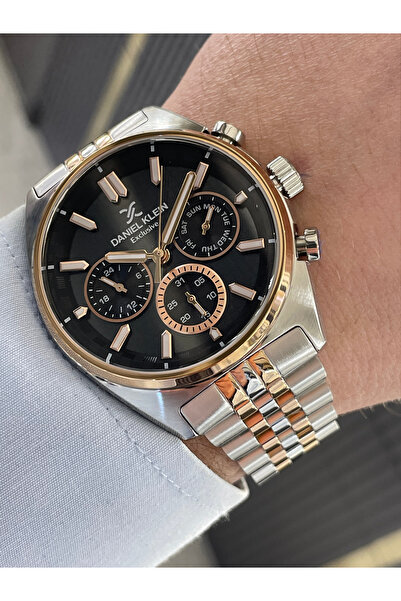 Daniel Klein Kadranı Siyah Göstergeleri Aktif Erkek Kol Saati