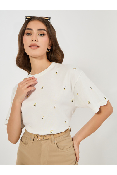 Styli Oversized Embroidery Detail T-Shirt