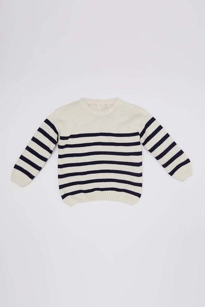 DeFacto Baby Boy Crew Neck Striped Knitwear Sweater A3858A524Au