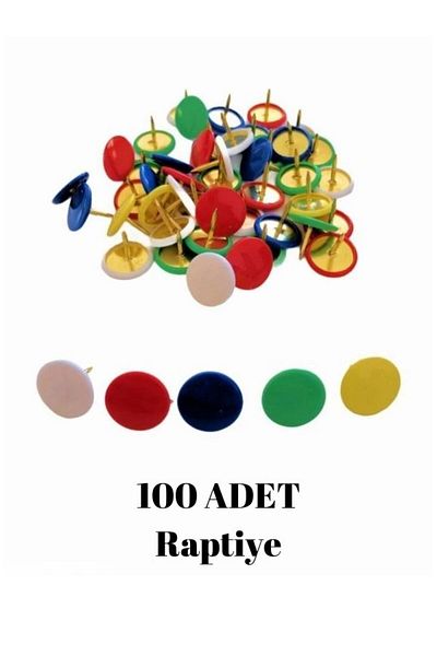 ÖZ-EL AŞ Colorful Plated Thumbtack Pushpin 100 Pieces, Map Nail, Board Nail 800 154