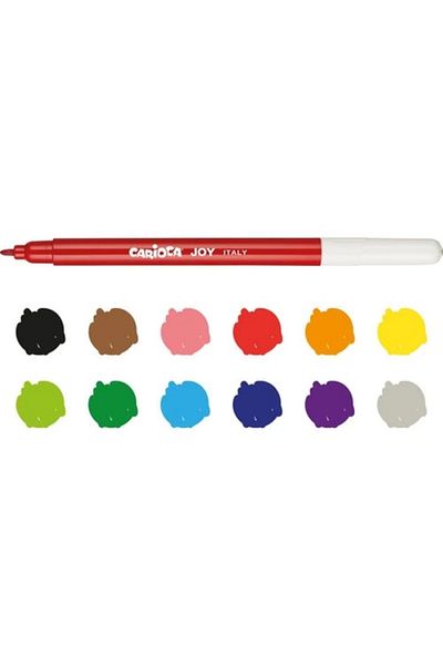 NessiWorld Carioca Joy Super Washable Felt Tip Crayons Pack of 12