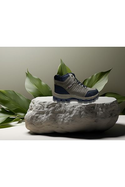 mackrock sports Ανδρικές χειμερινές μπότες - Τεχνητό δέρμα, μαλλί, αδιάβροχο, ορθοπεδικά κορδόνια
