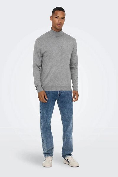 Only & Sons Men's Seasonal High-Rise Gray Sweater - 22020879