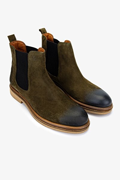 Valmenti Erkek Hakiki Deri Yeşil Casual Bot