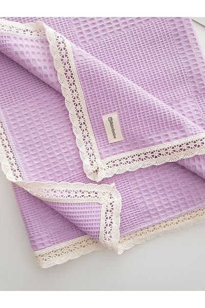 ilkimbebe 100% Cotton, Lace Pique Baby Blanket 85X90