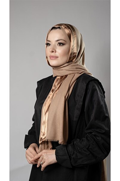 HÜRREM BONE Μπεζ ριγέ ύφασμα βισκόζης σάλι Bursa Dolama 202109_12