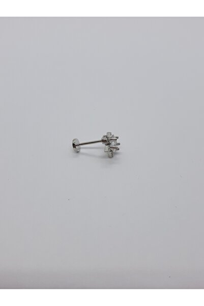Set Paslanmaz Çelik Parlak  Zirkon Taşlı ''YILDIZ'' Tragus Küpe ( En:8 mm Boy: 8 mm )