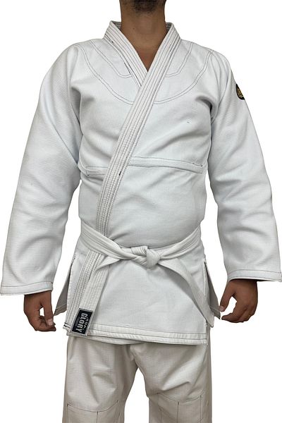 TOP GLORY Λευκό γκρι ραμμένο Jiu Jitsu Kimono - BJJ Gi Ju Jitsu κοστούμι