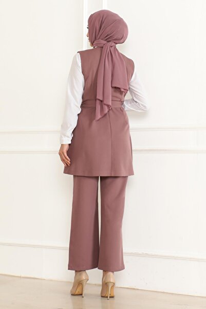 Modamihram Σετ δύο τεμαχίων Dusty Rose - Λεπτομέρεια ζώνης, Μοντέλο 19232