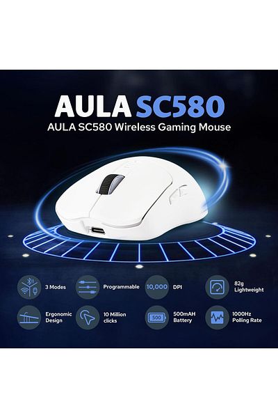 Aula SC580X Superlight Wireless Gaming Mouse Tri-Mode 10000 DPI Rechargeable Wireless Mouse