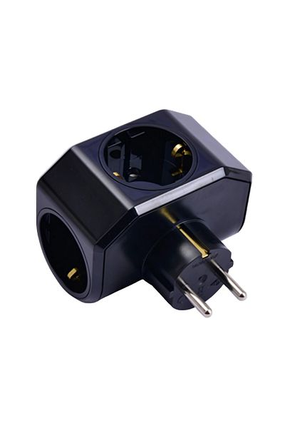 VİKO Yonca Plus Socket – 3-Piece, Black, Stylish and Durable Design