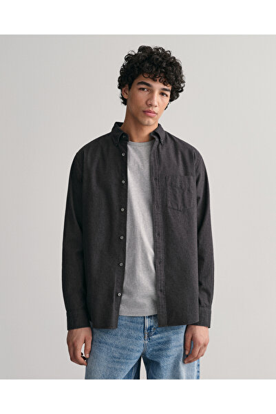 Gant Erkek Gri Regular Fit Düğmeli Yaka Gömlek